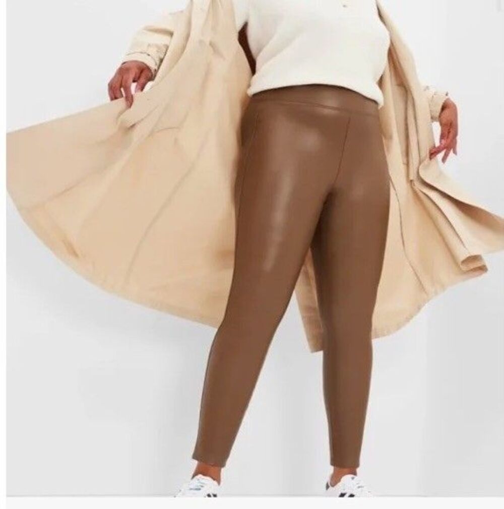 Gap Faux Leather Pants Leggings Brown Size Large